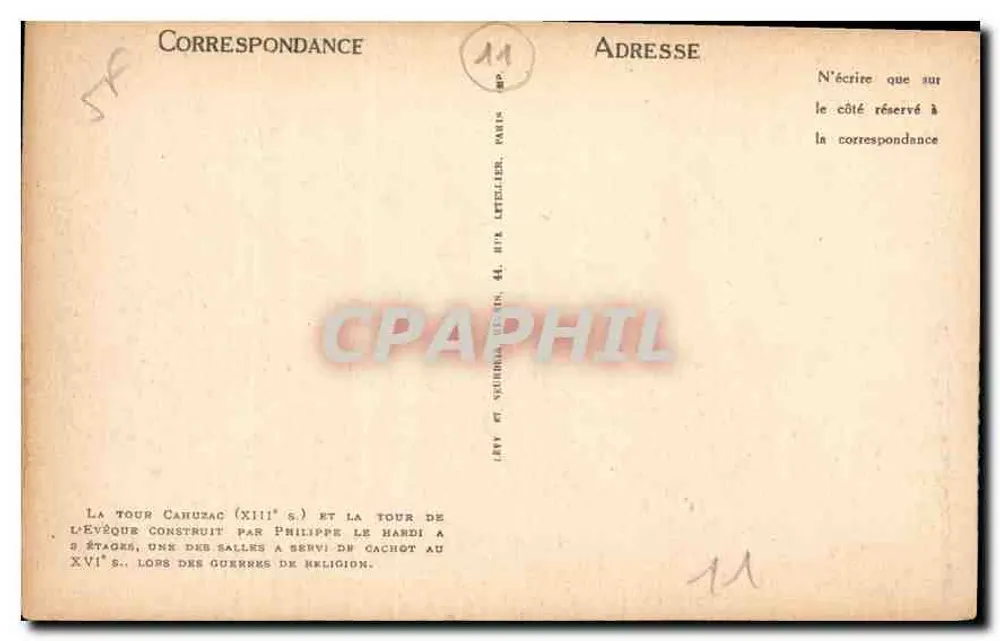 Carcassonne — Ansicht vom Turm des Bischofs — LL. - Rückseite