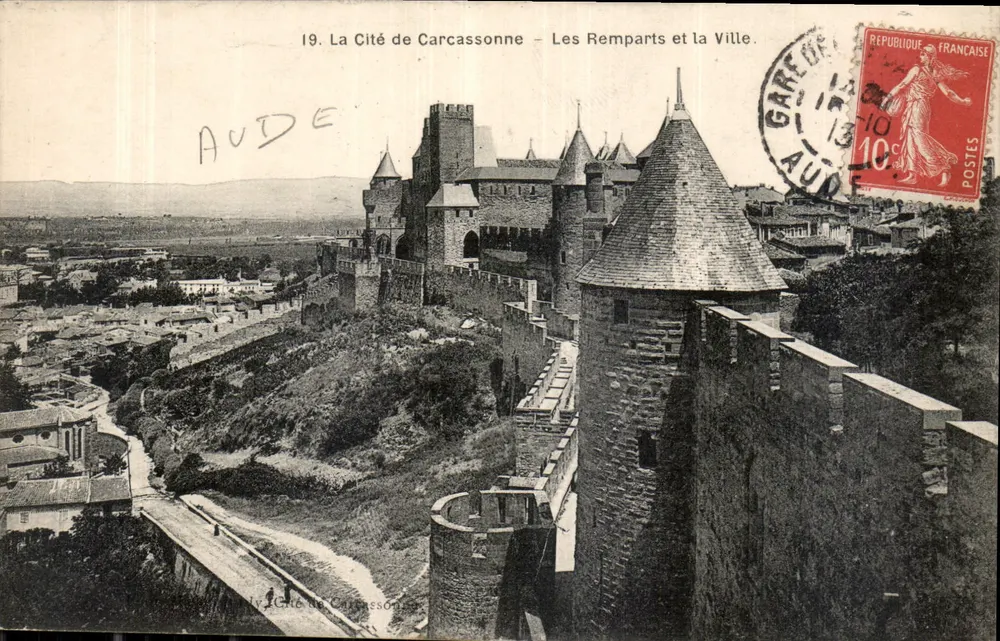 Carcassonne — Die Mauern und die Stadt — Verlag: Imprimerie de Carcassonne, Nr. 19 - Vorderseite