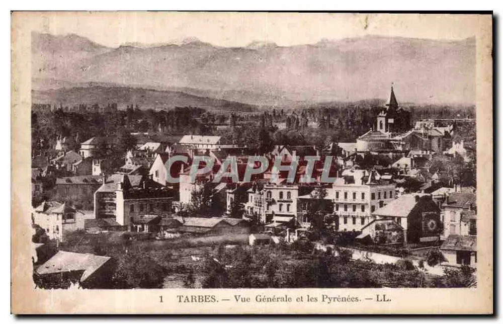 Tarbes — Vista Geral e os Pirineus — LL. - Frente