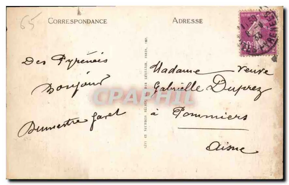 Tarbes — Vista Geral e os Pirineus — LL. - Verso