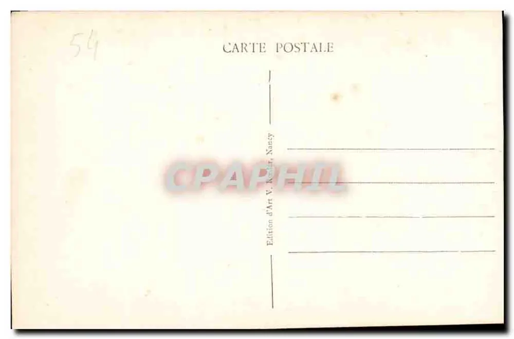 NANCY - A Fonte de Amphitrite — Edição Art V. Kellner, n° 451 - Verso