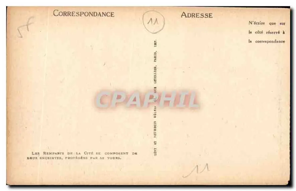 Carcassonne — Conjunto a Oeste — LL - Verso