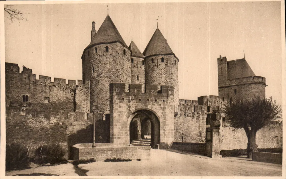 Carcassonne — Eingang zur Stadt - Tor Narbonnaise — Éditions d'Art Yvon, Paris - Vorderseite