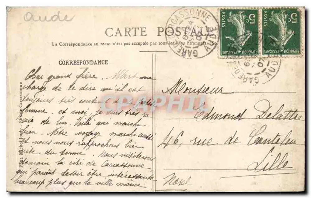 A Cidade de Carcassonne — Les Lices — editor não identificado, n° 15 - Verso