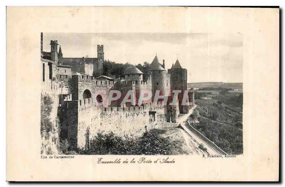 Cidade de Carcassonne — Conjunto da Porta d'Ande — E. Roudière, Editor - Frente