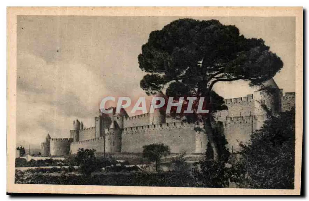 Cidade de Carcassonne — Frente Sul — Ed. Serv. Comercial Monumentos Históricos, Paris - Frente