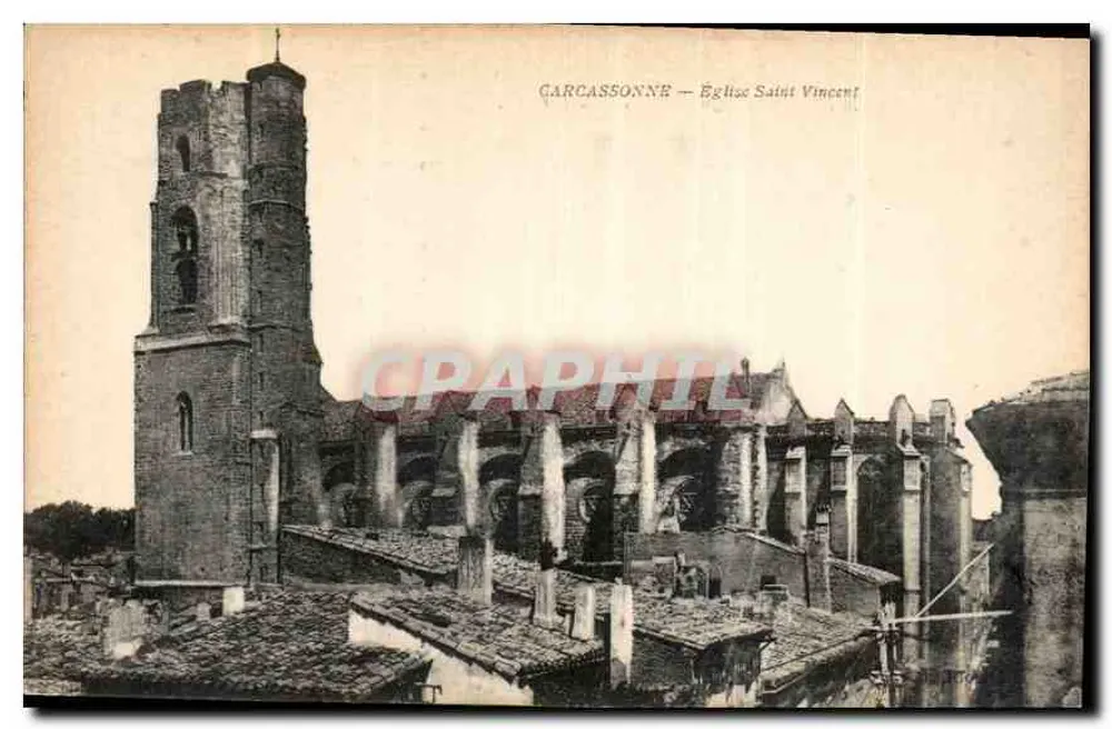 Carcassonne — Igreja de São Vicente — Editor não identificado, número de série não visível - Frente