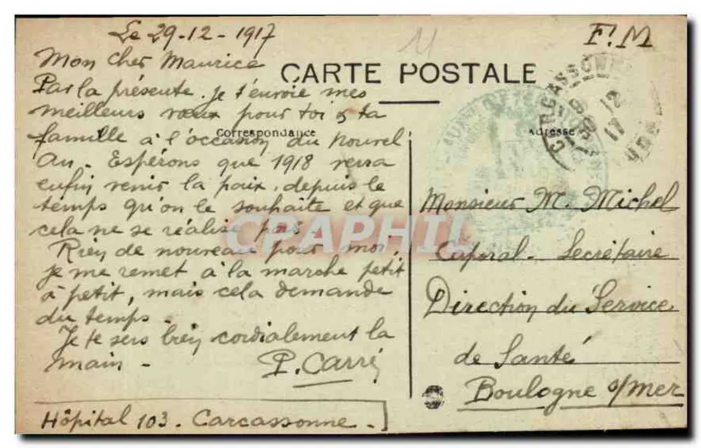 Cité de Carcassonne — Allgemeiner Blick, Nordseite 1. — F. S. - Rückseite