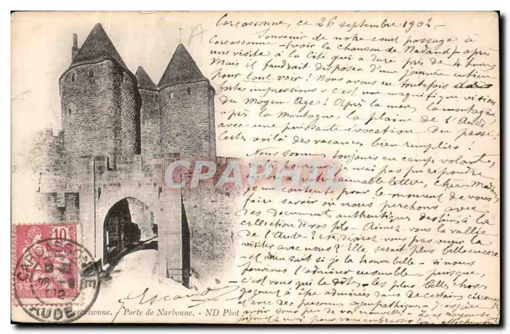 Porta de Narbonne — Carcassonne — ND Plof - Frente