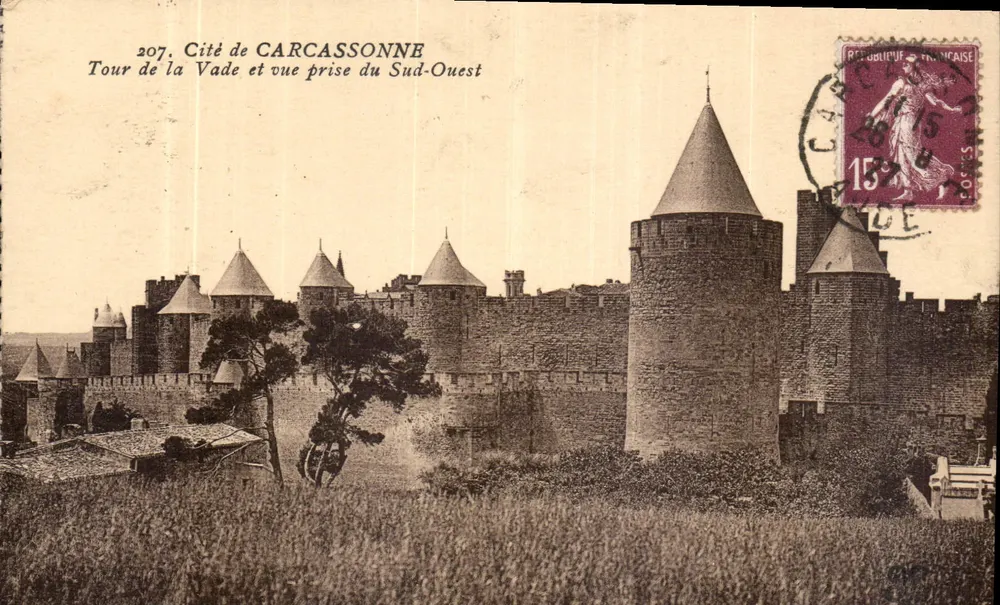 Cité de Carcassonne — Turm der Vade aus südwestlicher Richtung — unbekannter Verleger, Nr. 207 - Vorderseite