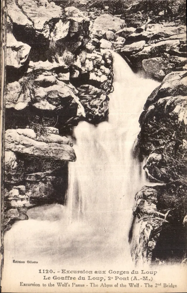 Gouffre du Loup - 2. Brücke (A.-M.) — Ausflug in die Schluchten des Loup — Edition Giletta, Nr. 1120 - Vorderseite