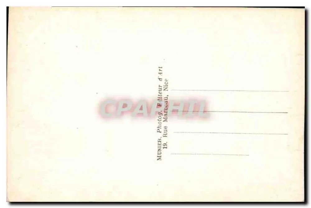 Nice - A Ponte - Passeio — Munier, Fotógrafo, Rue Marbeau, Nice, n°19 - Verso
