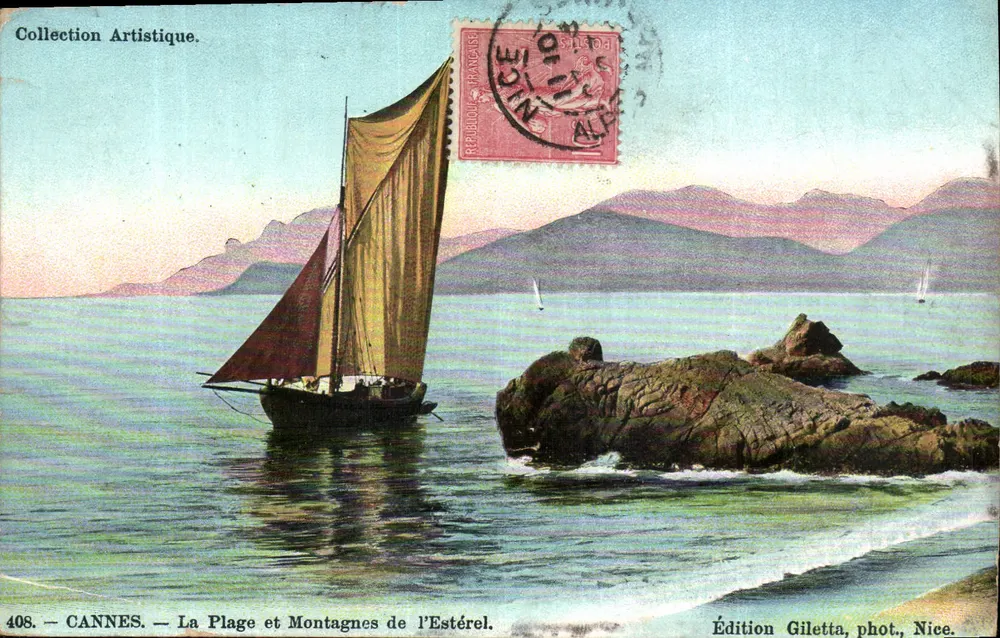 CANNES — Die Strand- und Berge des Estérel — Giletta-Ausgabe, Foto., Nice. - Vorderseite
