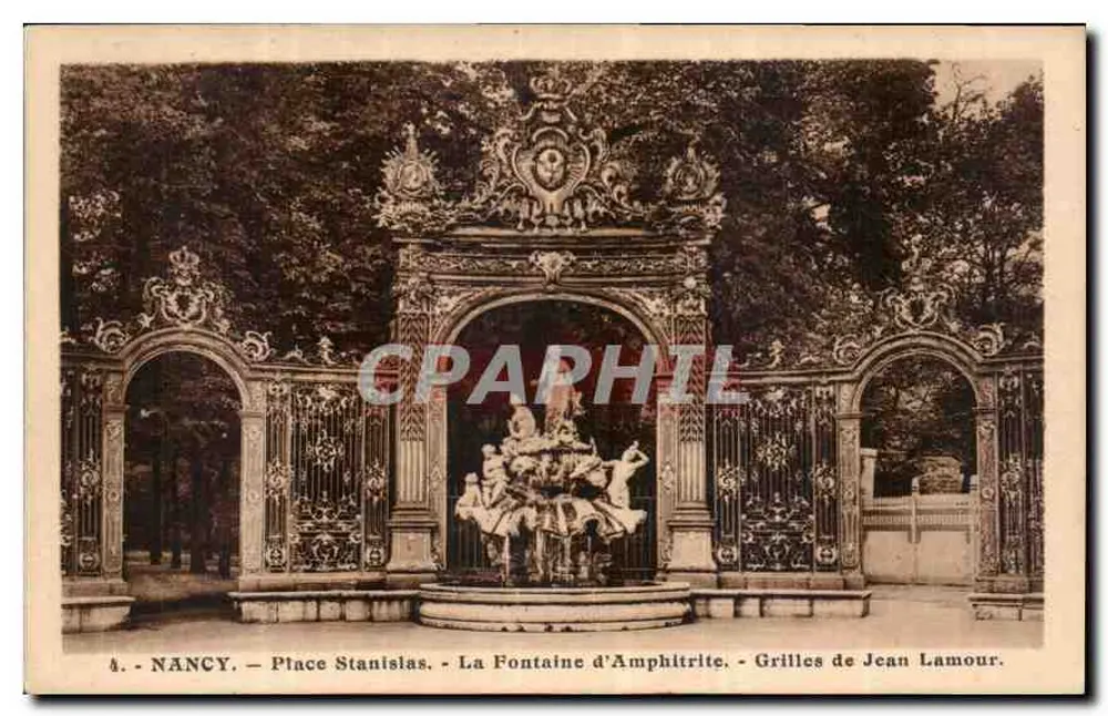 Nancy - Place Stanislas - La Fontaine d'Amphitrite - Grilles von Jean Lamour - Vorderseite