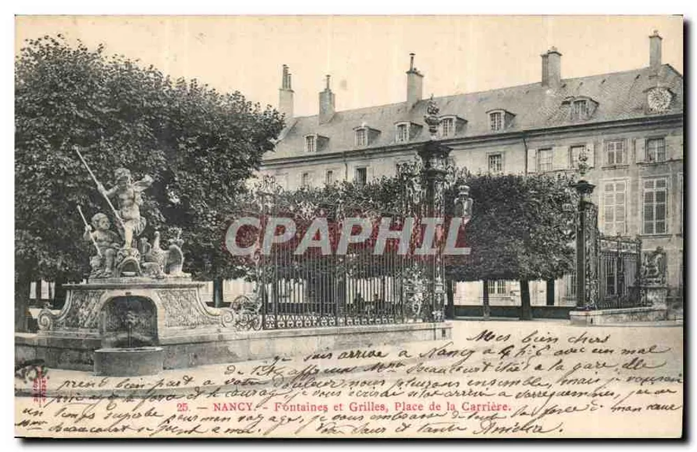 NANCY — Fontänen und Tore, Place de la Carrière — Anonymer Verlag, Nr. 25 - Vorderseite