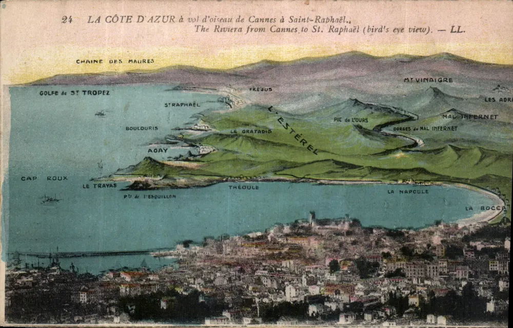 Die Côte d'Azur von Cannes bis Saint-Raphaël in einer Luftaufnahme — LL. - Vorderseite