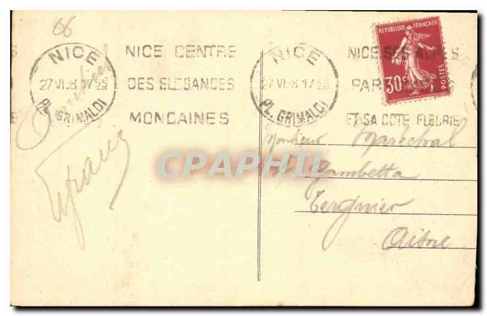 Nice — O Porto e o Monte Boron — Editor não identificado, número de série não visível - Verso