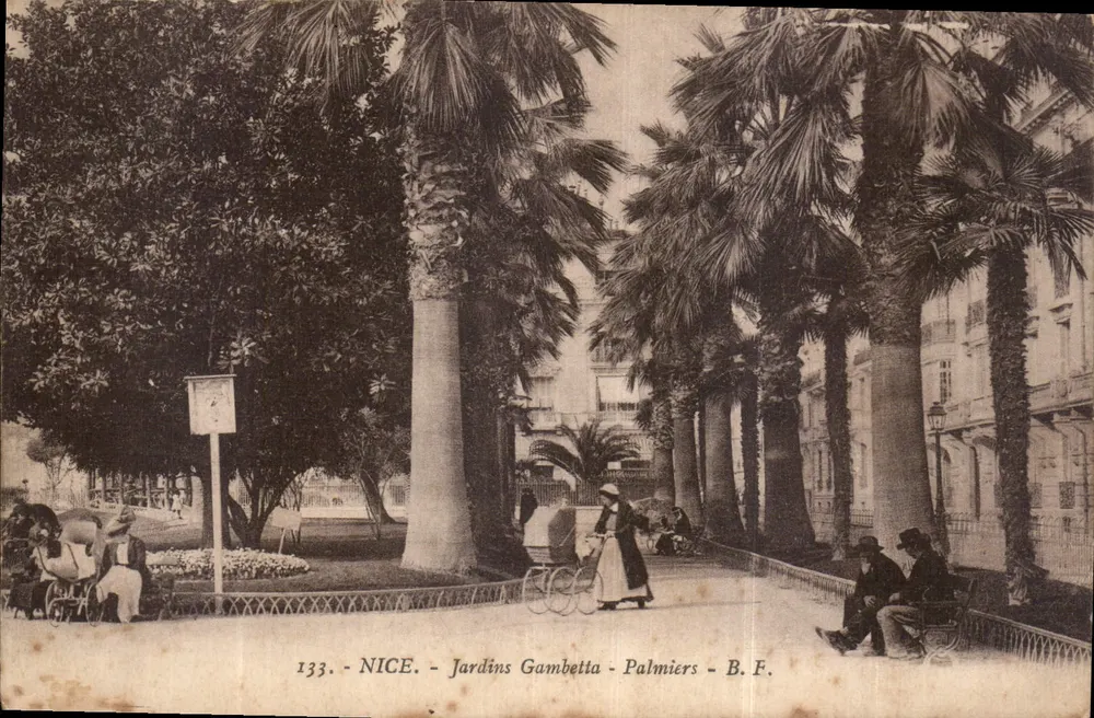 Nice - Jardins Gambetta - Palmiers — B.F. n°133 - Frente