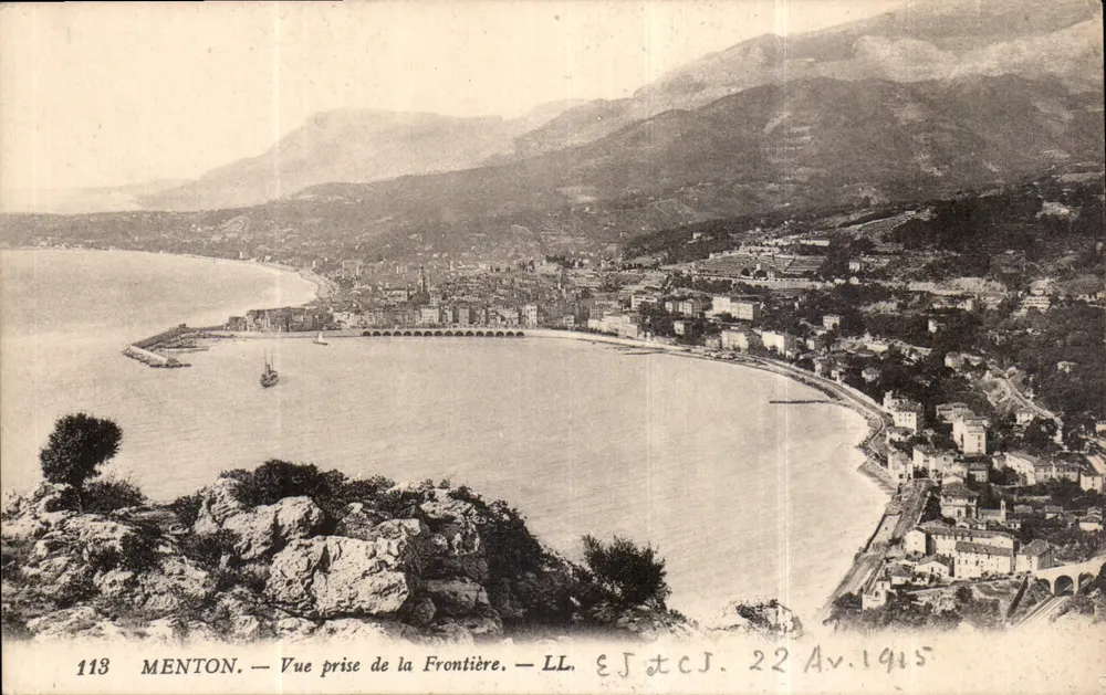 Menton — Vista tirada da Fronteira — LL, n°118 - Frente