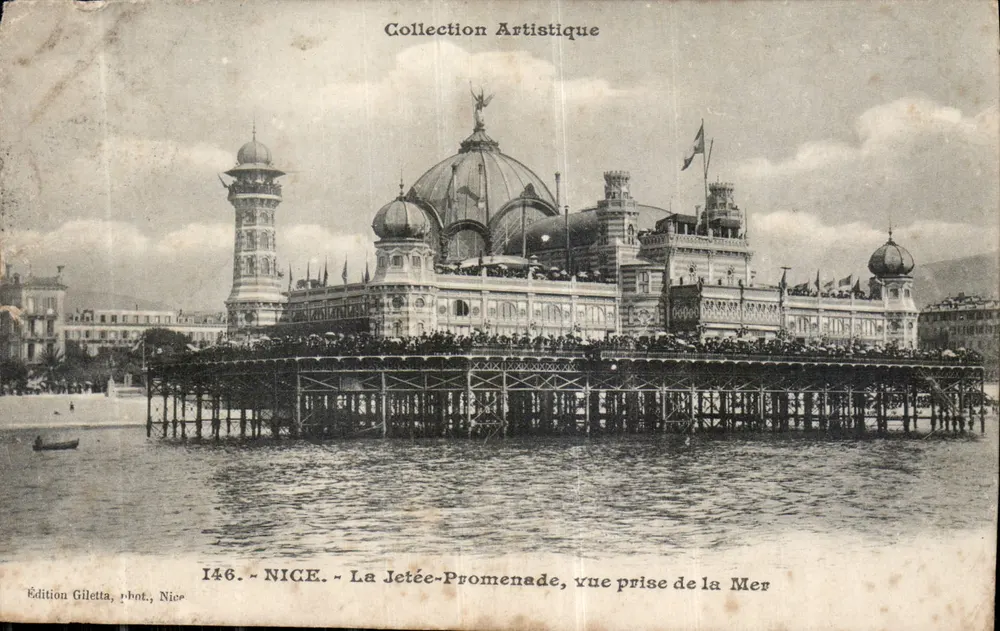 NICE - La Jetée-Promenade, Ansicht aus der See — Edition Gilelta, phot., Nice, n° I46 - Vorderseite
