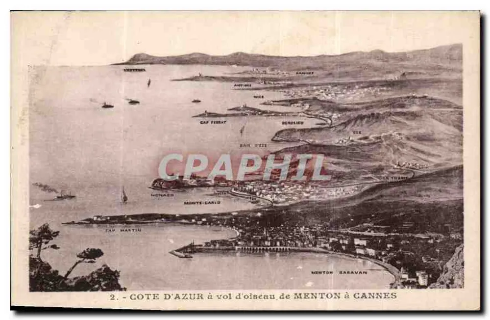 Côte d'Azur von oben, von Menton bis Cannes — Luftaufnahme — Verlag nicht sichtbar - Vorderseite