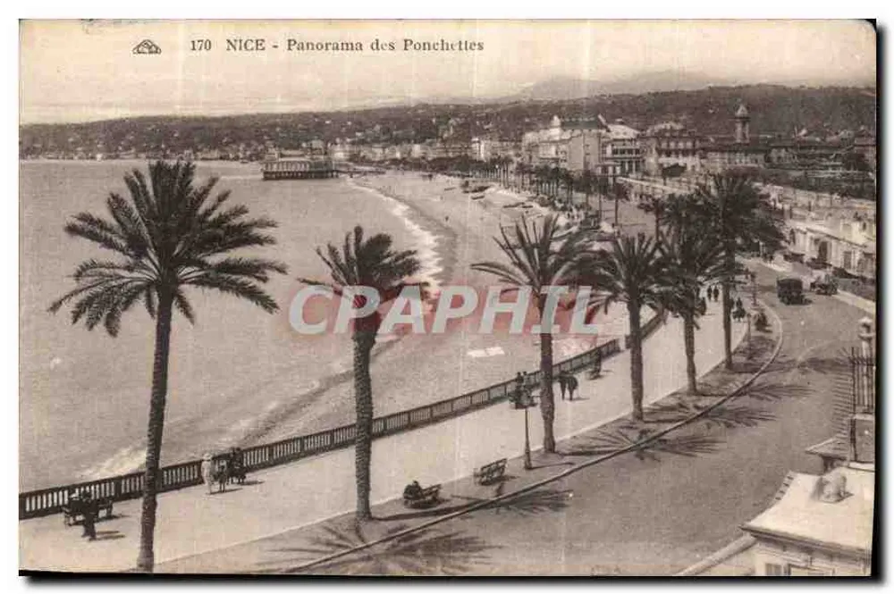 Nice - Panorama das Ponchettes — Coleção dos Artes Fotográficos, Strasbourg, n°170 - Frente