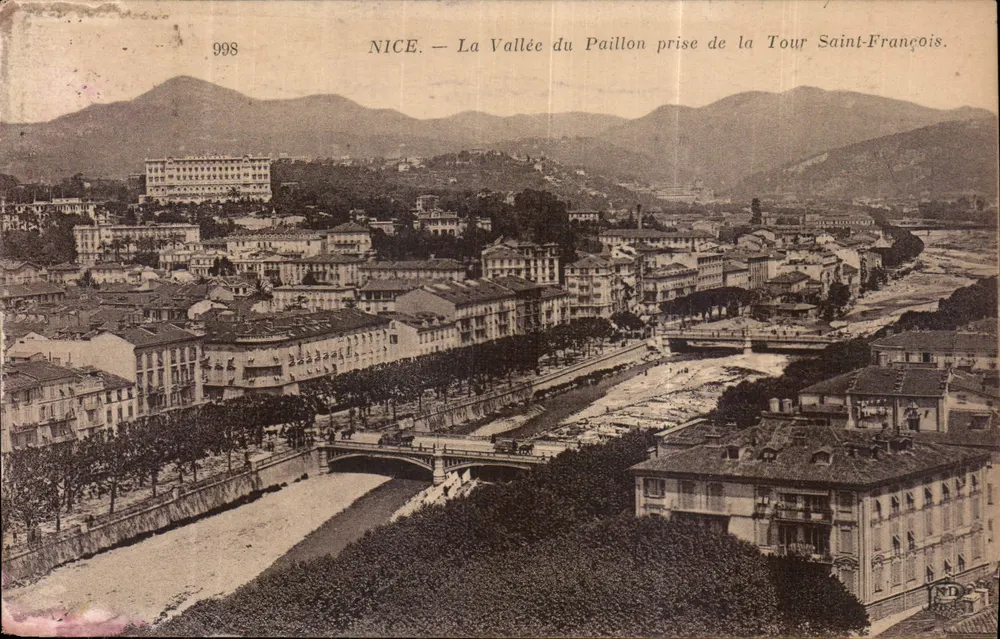 NICE — Die Tal der Paillon von der Tour Saint-François — anonymer Verlag, Nr. 998 - Vorderseite