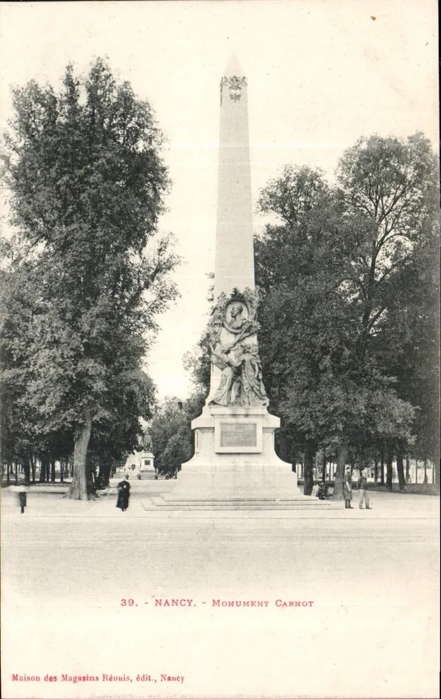 Nancy - Monumento Carnot — editor Maison des Magasins Réunis, n°39 - Frente