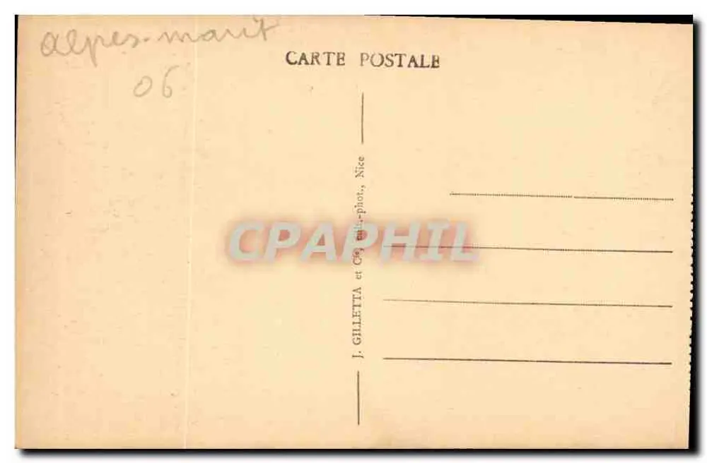 Peira-Cava (A.-M.), H. 1500 m. — Die Alpenkette — J. Ghilettà et Cie, Nice - Rückseite