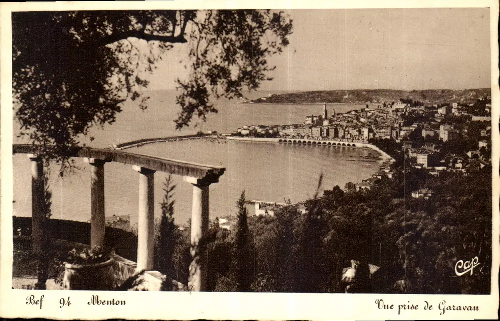 Menton — Vista tirada de Garavan — Bef 94 - Frente