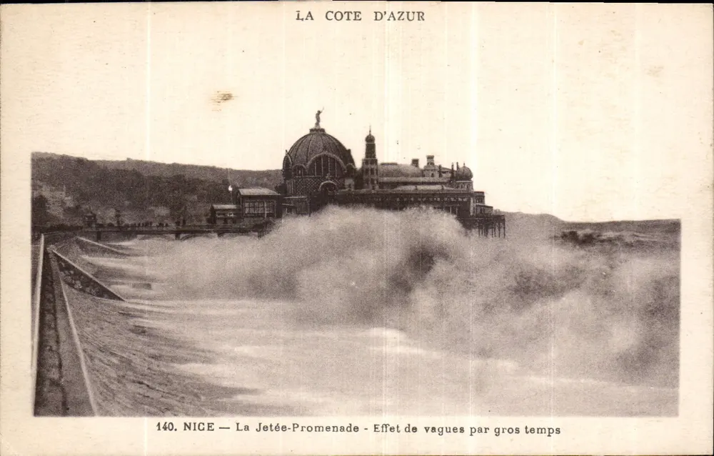 Nice — La Jetée-Promenade — Effekt von Wellen bei stürmischem Wetter — La Côte d'Azur, n°140 - Vorderseite