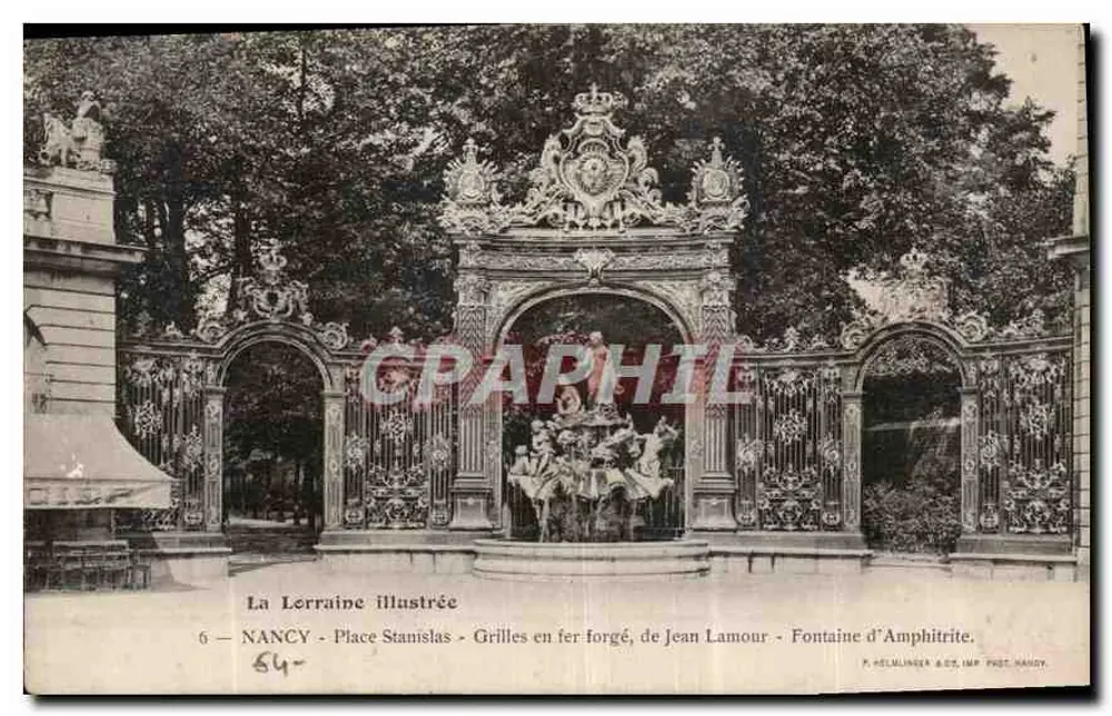Nancy - Place Stanislas - Eiserne Gitter von Jean Lamour - Fontäne der Amphitrite - Vorderseite