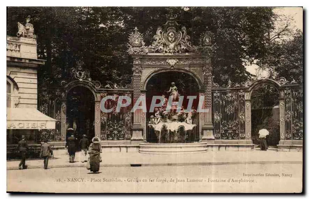 NANCY - Place Stanislas - Eiserne Gitter von Jean Lamour - Fontaine d'Amphitrite - Vorderseite