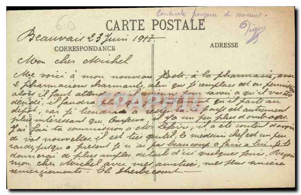 Beauvais - Cour do Palácio de Justiça - V.G.F. - n°15 - Verso
