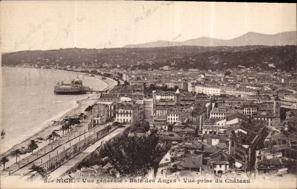 Nice - Allgemeiner Blick - Bucht der Engel - Blick vom Schloss — Edition Gilette, Nr. 5 - Vorderseite