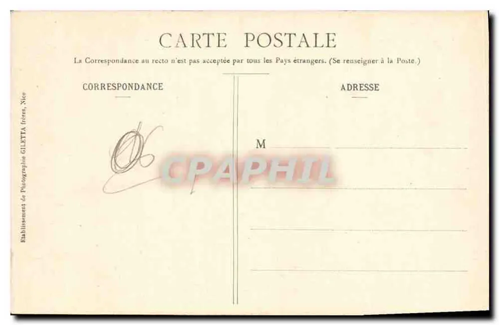 CANNES - Felsen von Napoule - Berg Esterel — Édition Gilletta, phot. Nice, n°408 - Rückseite