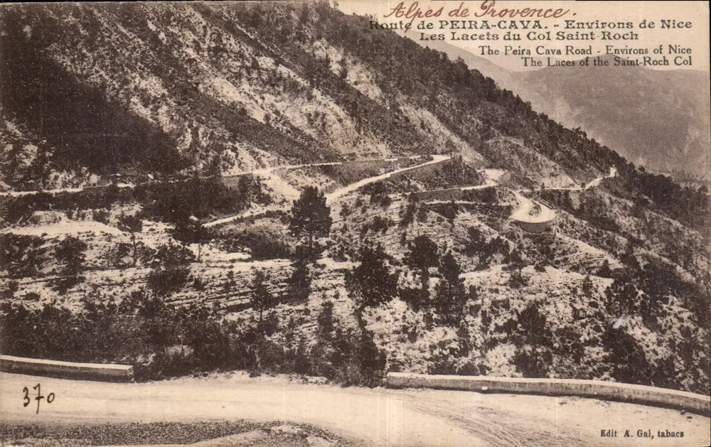 Alpes de Provence — Die Kurven des Col Saint-Roch — Edit. A. Gal, tabacs - Vorderseite