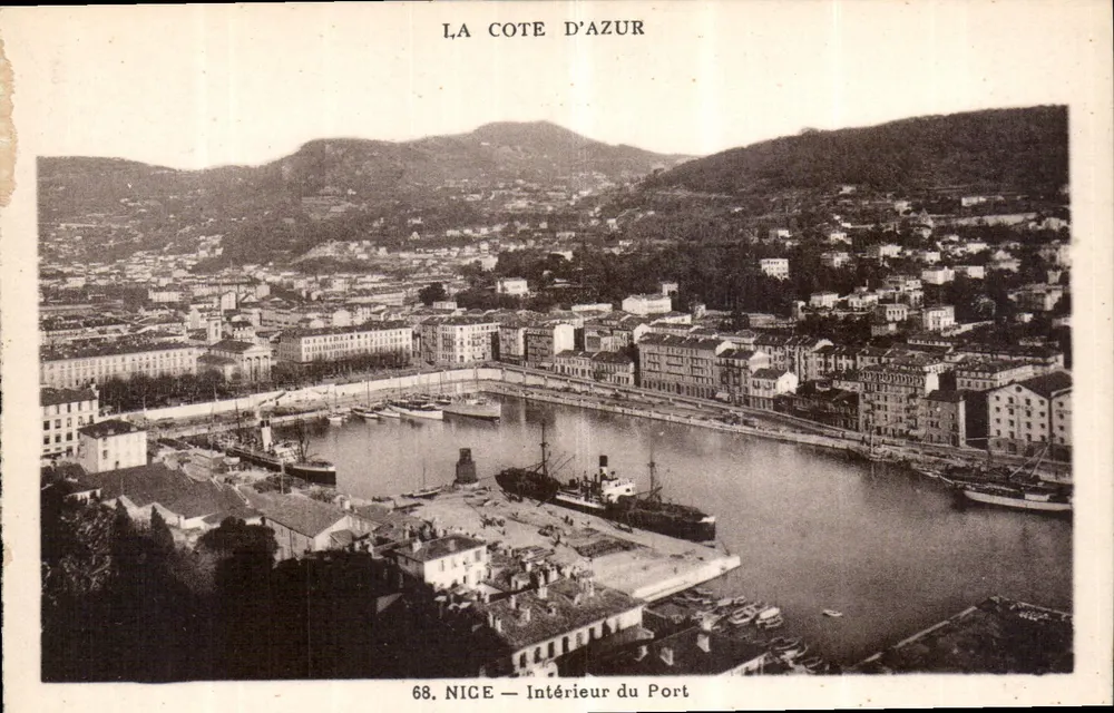 Nice — Vista do interior do porto — Munier, editor em Nice - Frente