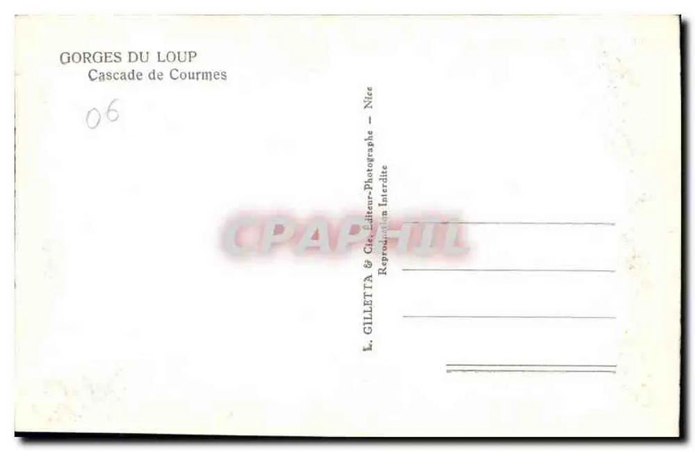 Góry Loup — Skocznica Courmes — L. Gilletta & Cie, Nîmes - Rewers