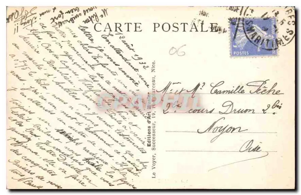 Antibes — Le fort Carré — Editions d'Art Voyer, Nr. 110 - Rückseite