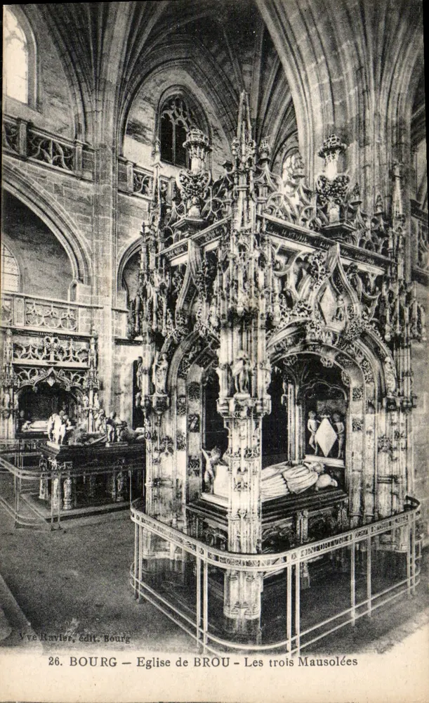 Bourg - Igreja de Brou - Os Três Mausoléus — Yve Ravier, Ed. Bourg, n°26 - Frente