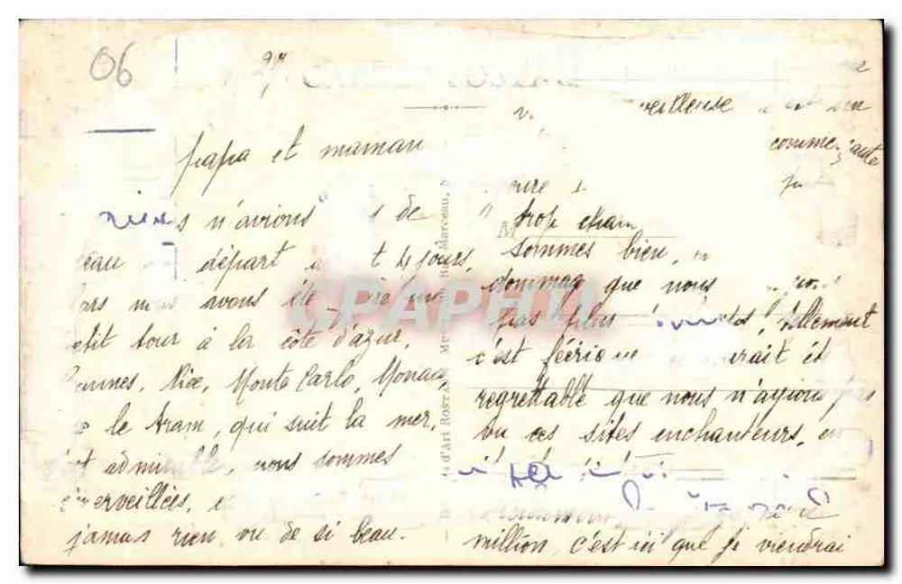 Menton — Le Cap Martin — BM - Verso