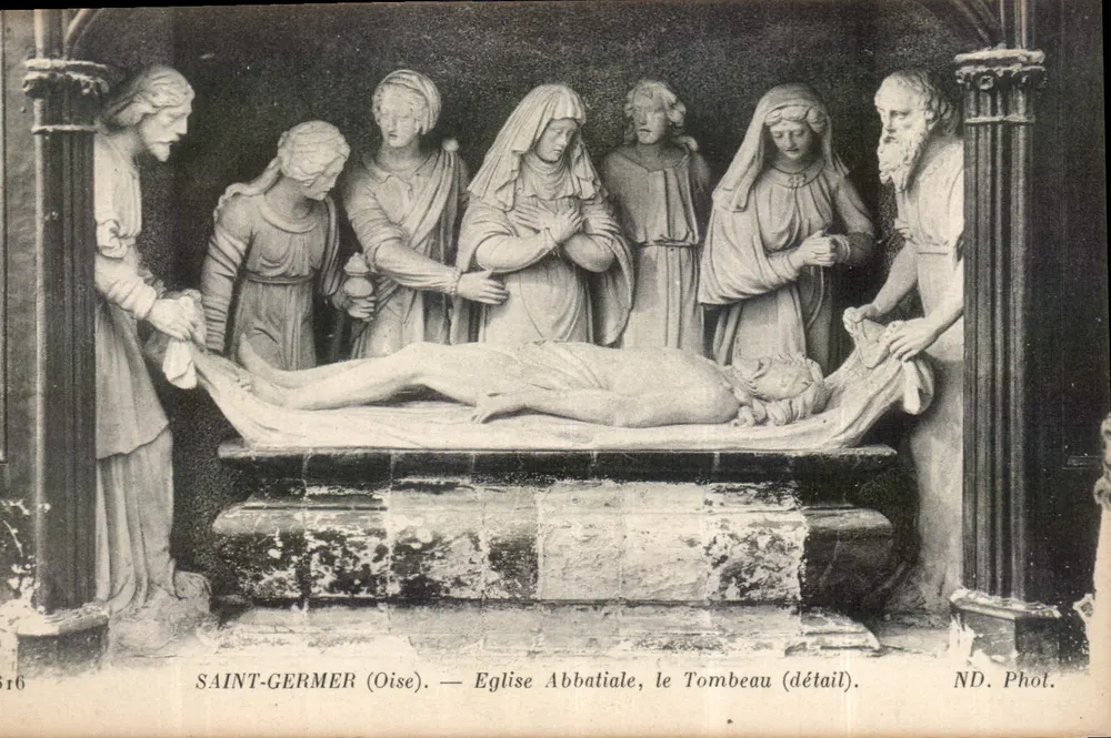 Saint-Germer (Oise) — Abtijkerk, het Graf (detail) — ND. Fot. - Voorkant