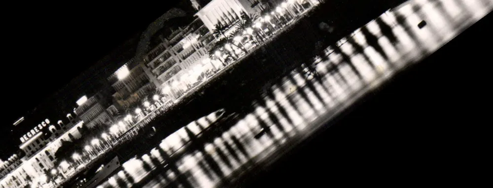 Nice in der Nacht — Ansicht der See — Verlag HECNESCO - Vorderseite