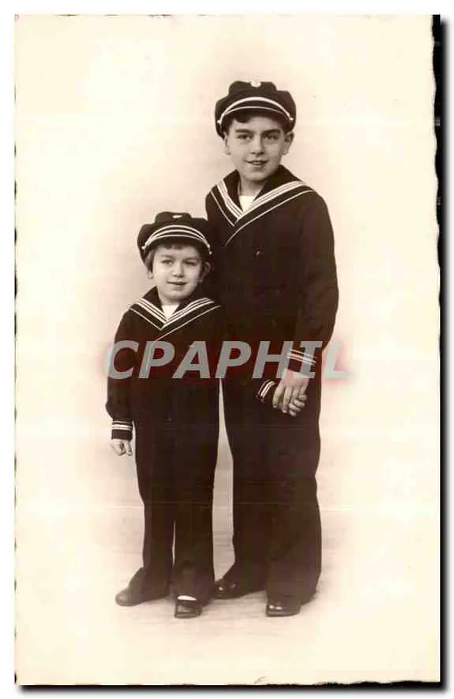 Dois meninos em traje de marinheiro — Studio Florès, Paris — 1934 - Frente