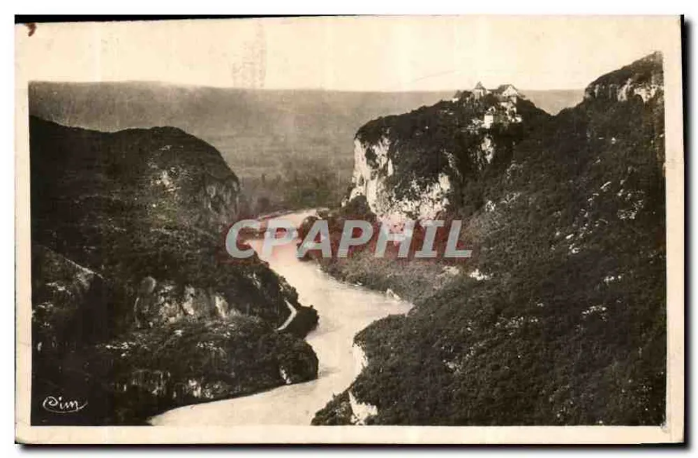 Die Gorges des Rhône und das Schloss Pierre-Châtel — Umgebung von BELLEY — L'Ain Illustré - Vorderseite