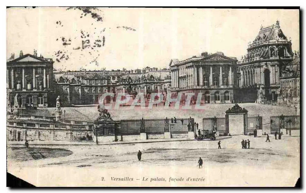 Versailles — Le palais, façade d'entrée — Éditeur : C. P. A. P H I L. N° 2 - Frente