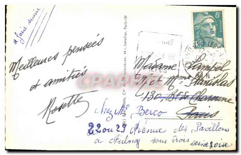 Divonne-les-Bains — Blick auf den Mont-Blanc — Verlag Cap, Nr. 36 - Rückseite