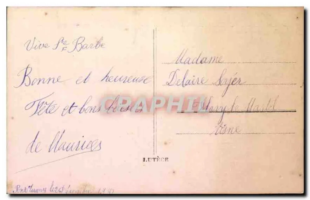 Família no jardim — editor desconhecido, n° 8353 - Verso