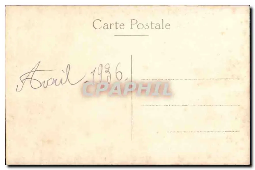 Menina em traje de jardim — abril 1936 — Carta Postal - Verso